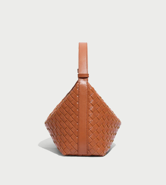 Convertible Woven Hobo Bag-Chocolate