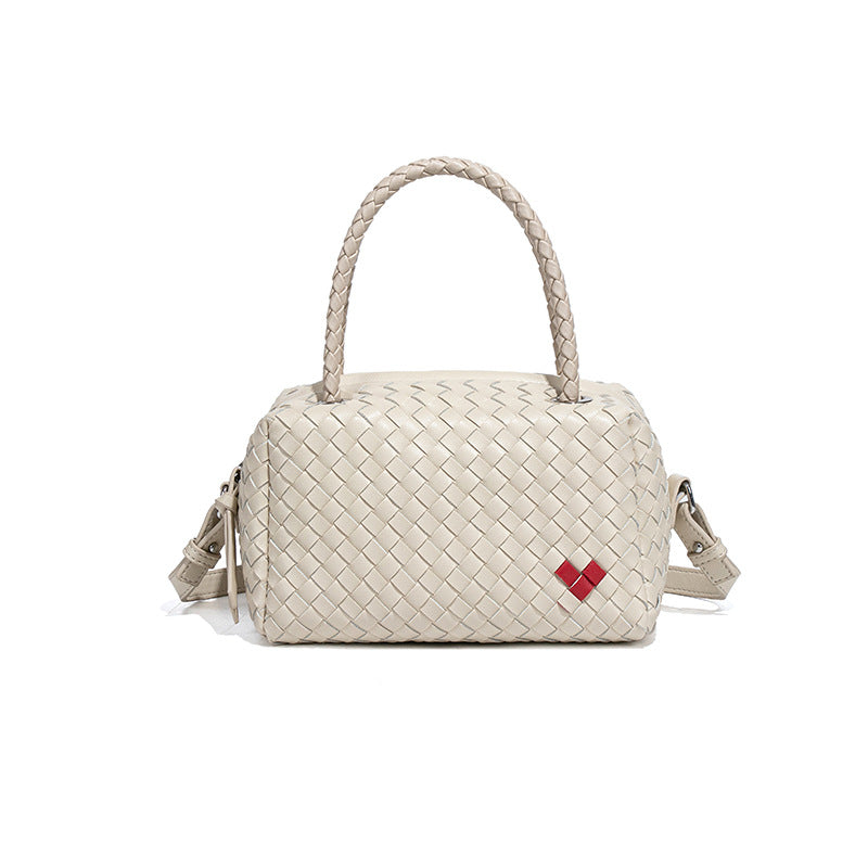 Handmade Woven Mini Top Handle Bag-Black