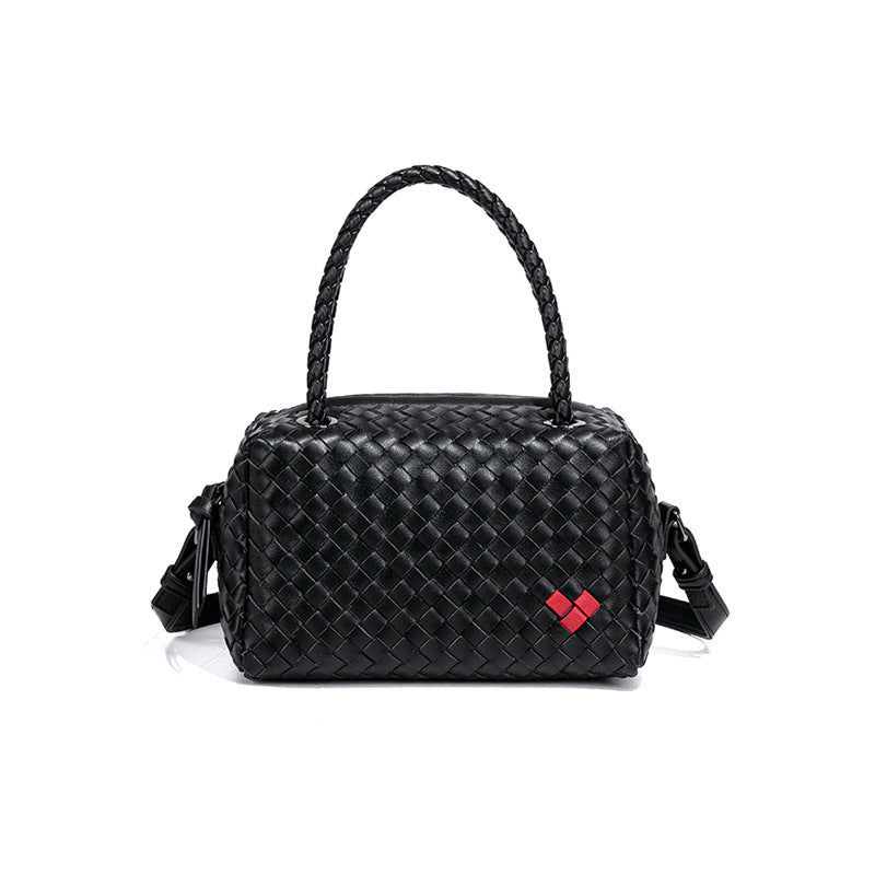 Handmade Woven Mini Top Handle Bag-Beige