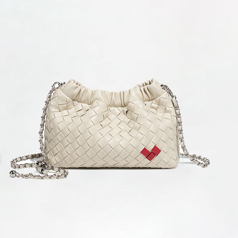 Handmade Intreccio Chain Shoulder Bag-Black