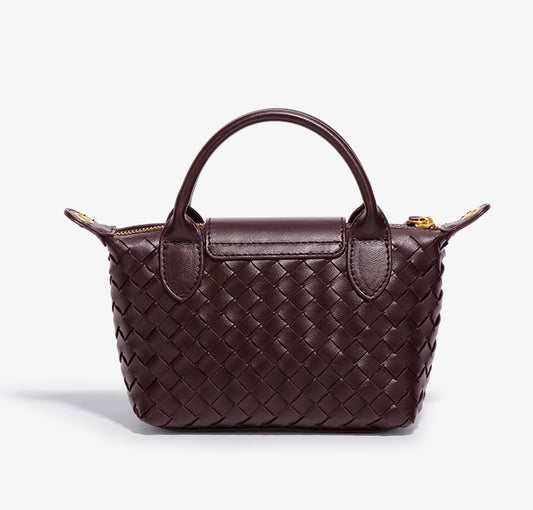 Mini Woven Tote Bag-Olive Green