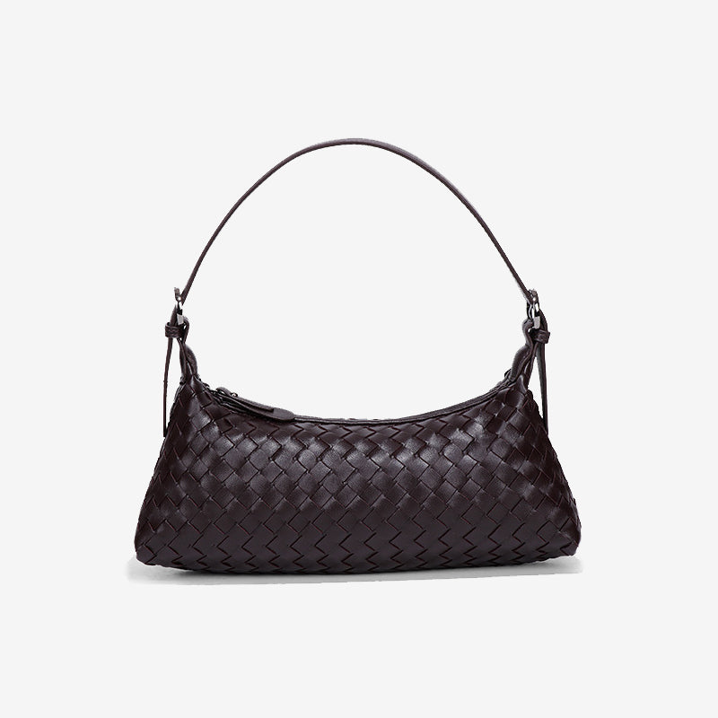 Woven Baguette Bag-Apricot