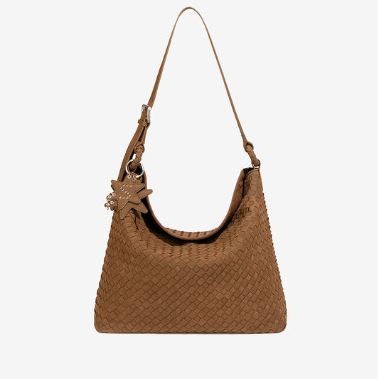 YOANME Woven Leather Everyday Carry Bag-Warm Taupe