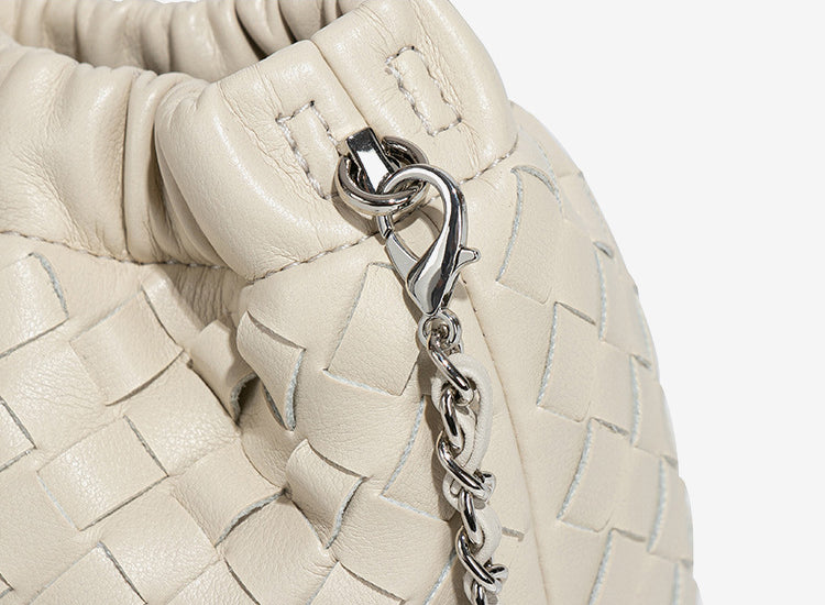 Handmade Intreccio Chain Shoulder Bag-Beige