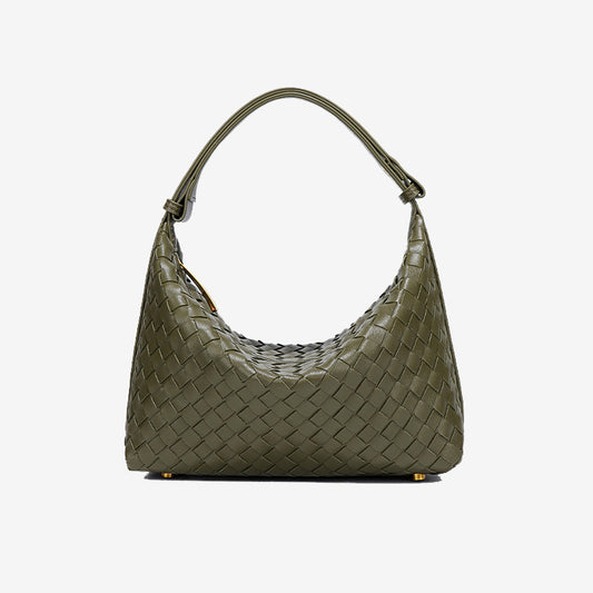 Convertible Woven Hobo Bag-Army Green