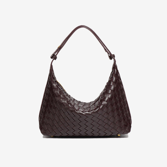 Convertible Woven Hobo Bag-Chocolate