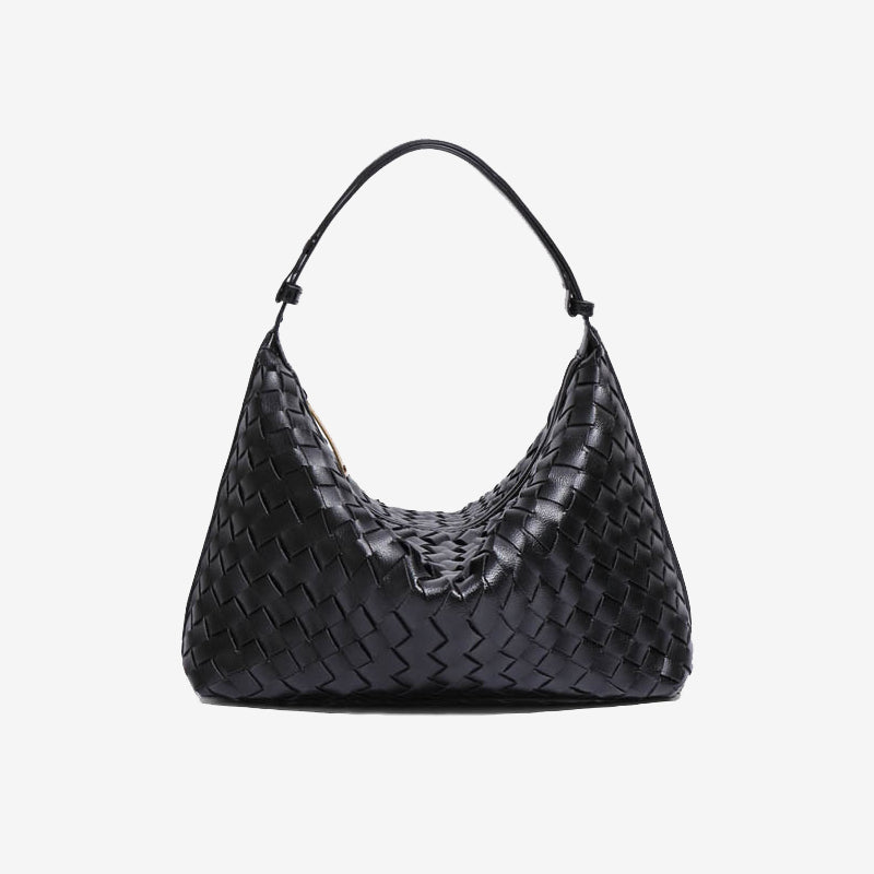 Convertible Woven Hobo Bag-Burgundy