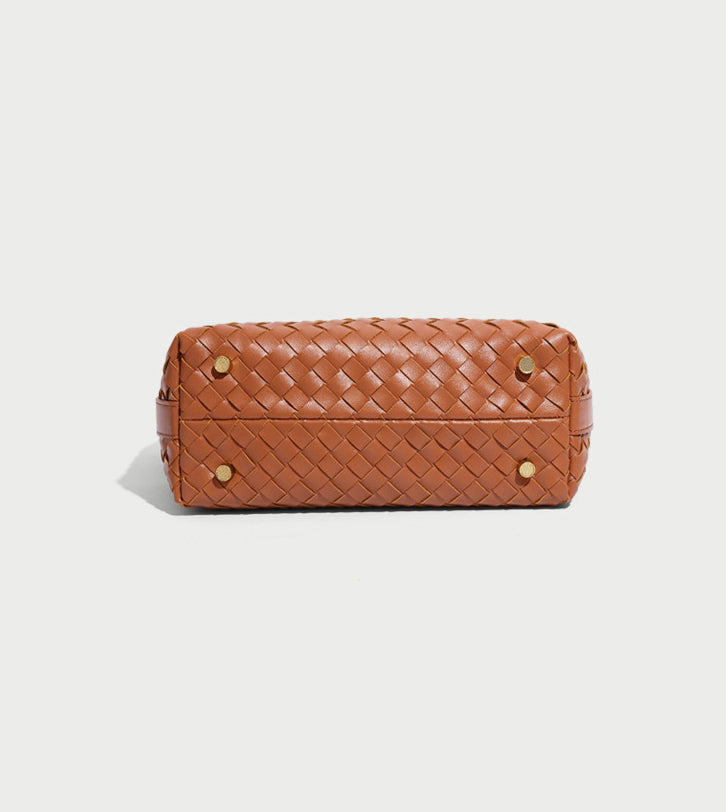 Convertible Woven Hobo Bag-Burgundy