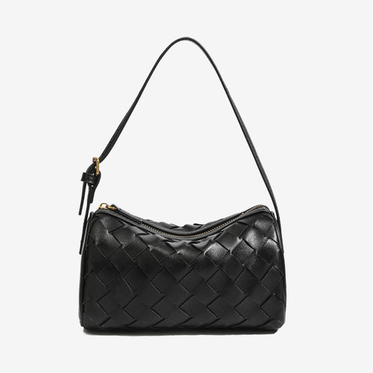 Handmade Baguette Shoulder Bag-Black