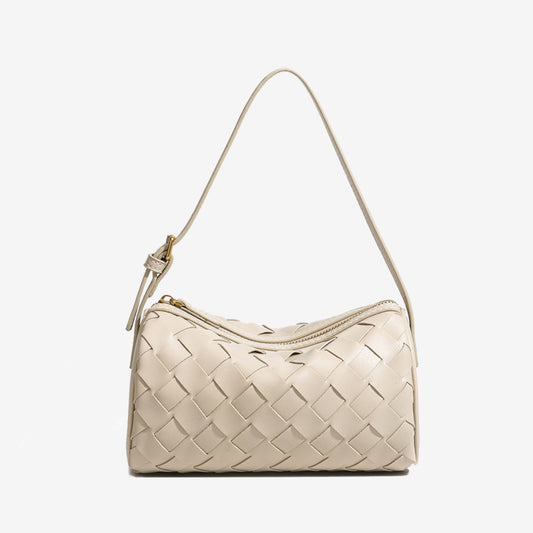 Handmade Baguette Shoulder Bag-Beige