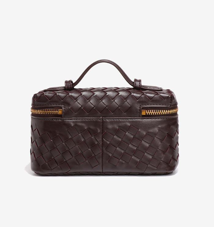 Woven Box Crossbody Bag-Dark Purple