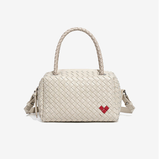 Handmade Woven Mini Top Handle Bag-Beige