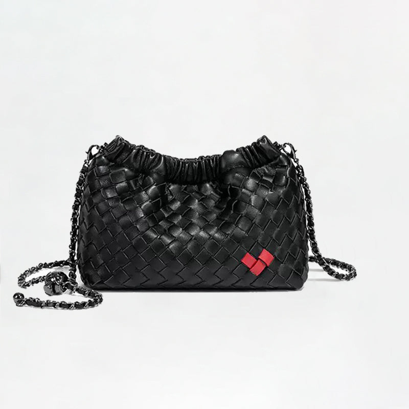 Handmade Intreccio Chain Shoulder Bag-Black