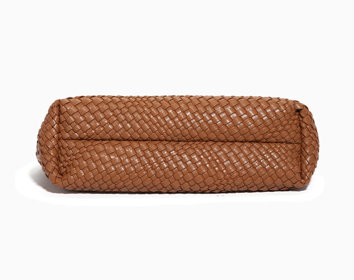 Luxury Soft Woven Underarm Handbag-Black