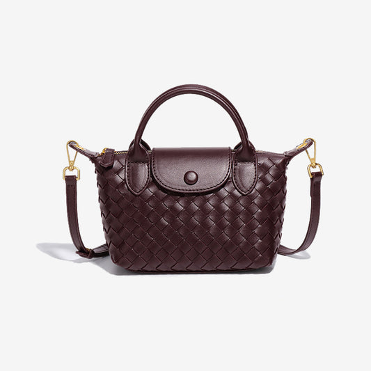 Mini Woven Tote Bag-Dark Purple