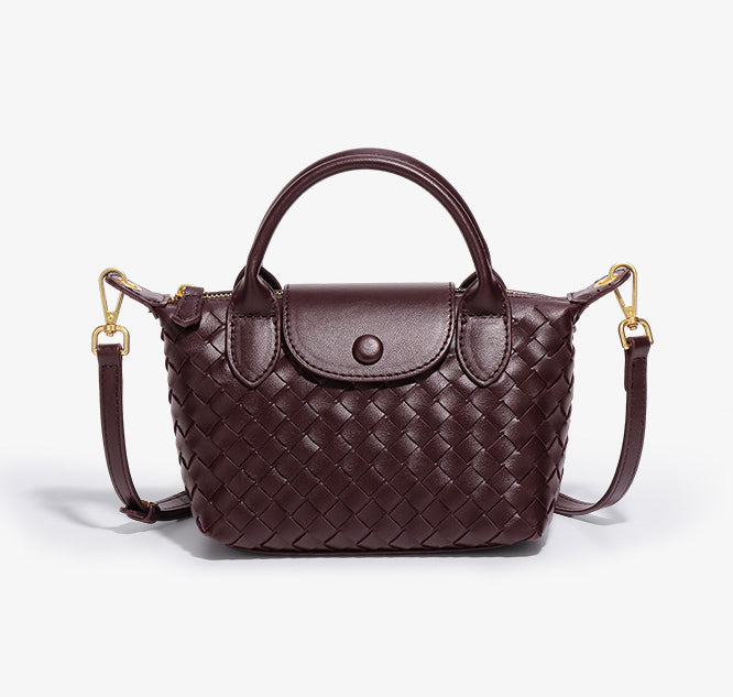 Mini Woven Tote Bag-Black