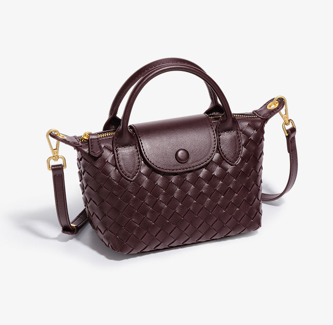 Mini Woven Tote Bag-Black