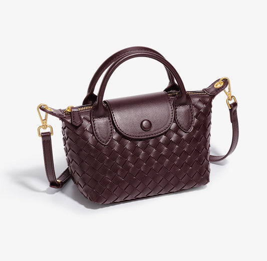 Mini Woven Tote Bag-Beige
