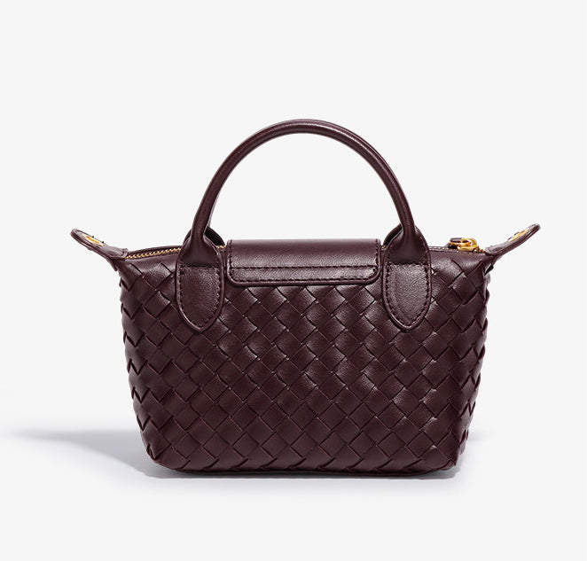Mini Woven Tote Bag-Black