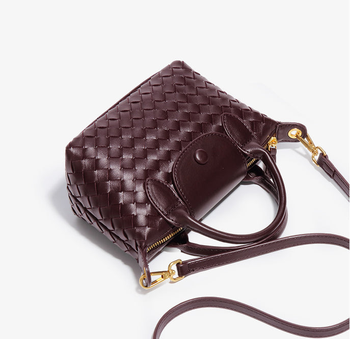 Mini Woven Tote Bag-Black