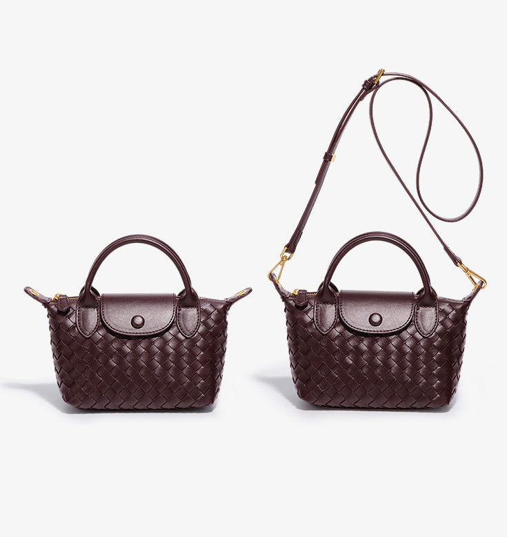 Mini Woven Tote Bag-Black