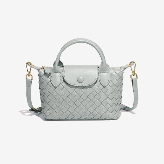 Mini Woven Tote Bag-Light Gray