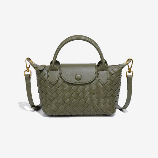 Mini Woven Tote Bag-Olive Green