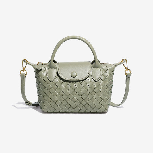 Mini Woven Tote Bag-Sage Green