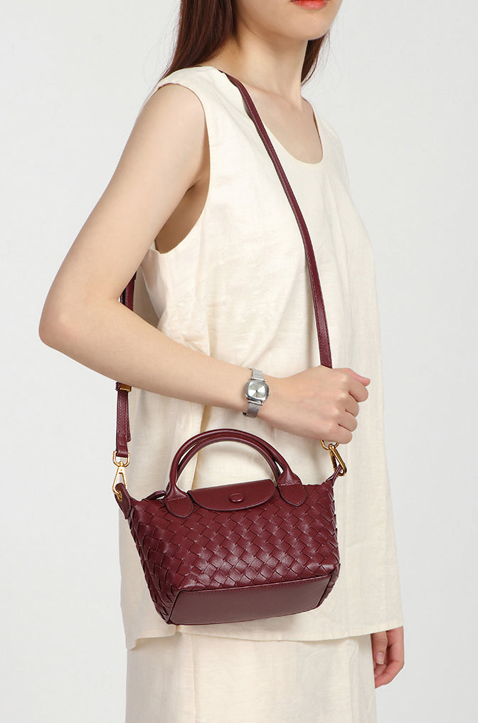 Mini Woven Tote Bag-Black