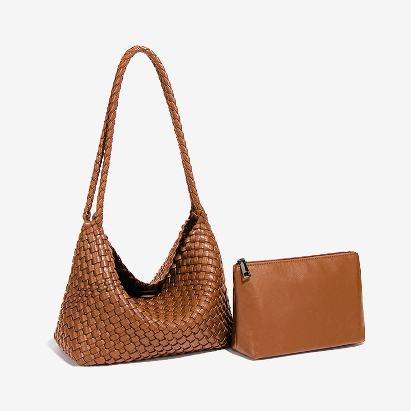 Slouchy Woven Hobo Tote Bag Set