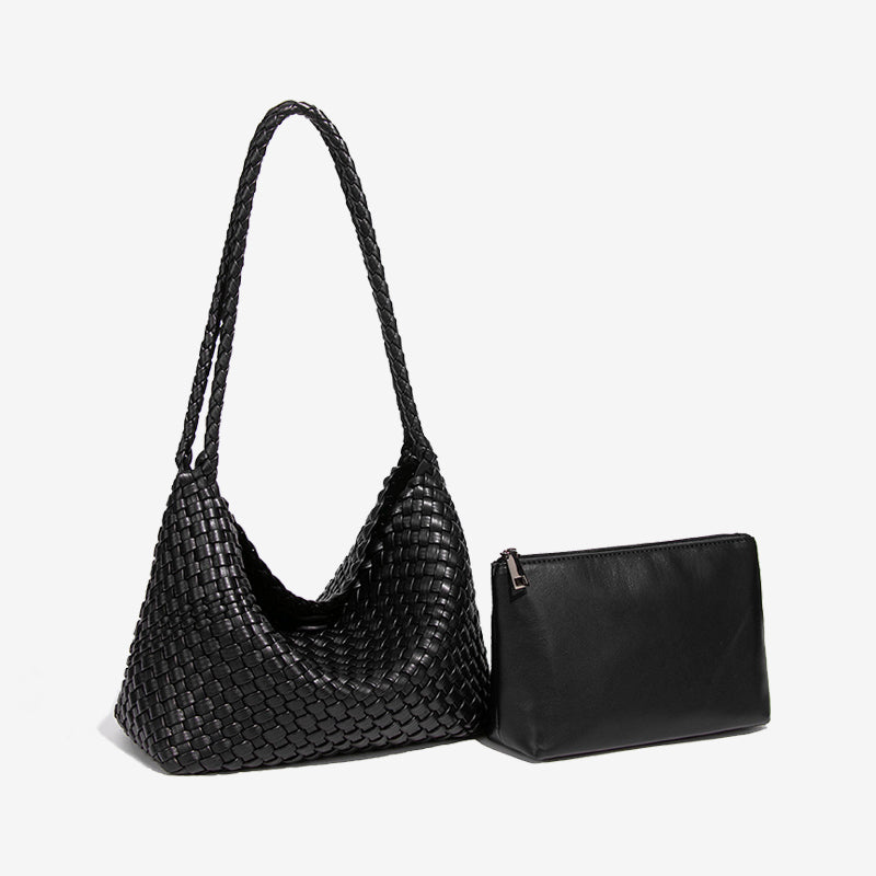 Slouchy Woven Hobo Tote Bag Set