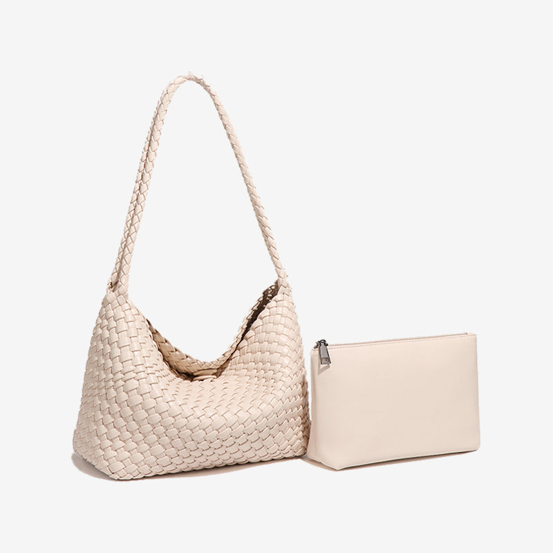 Slouchy Woven Hobo Tote Bag Set