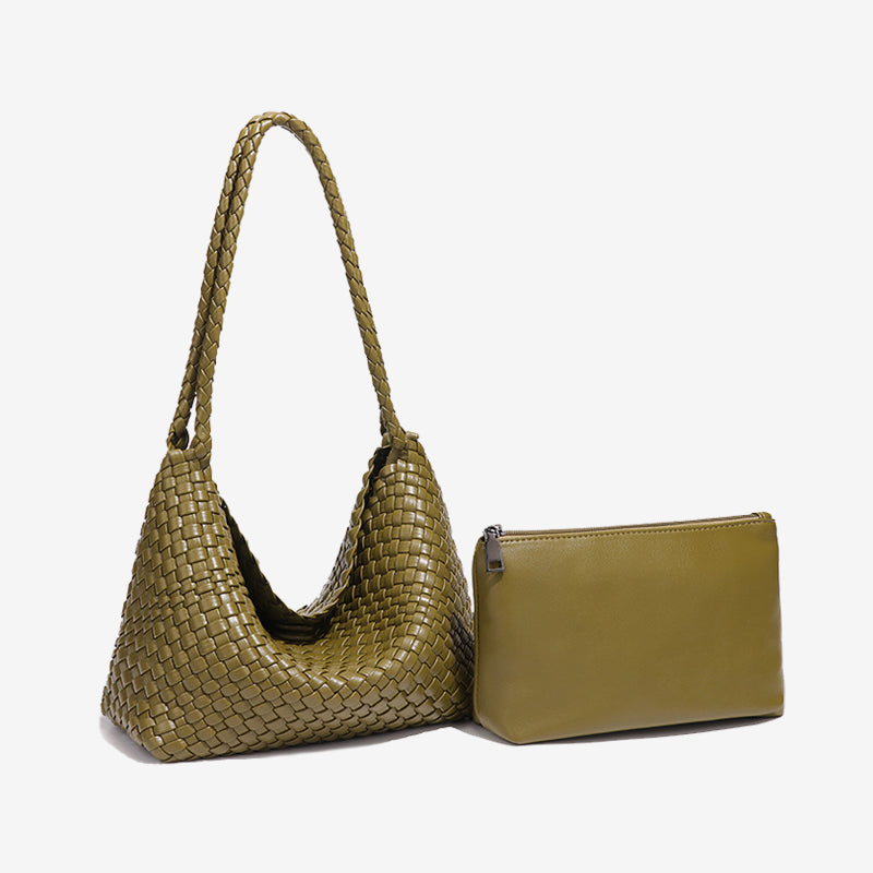 Slouchy Woven Hobo Tote Bag Set