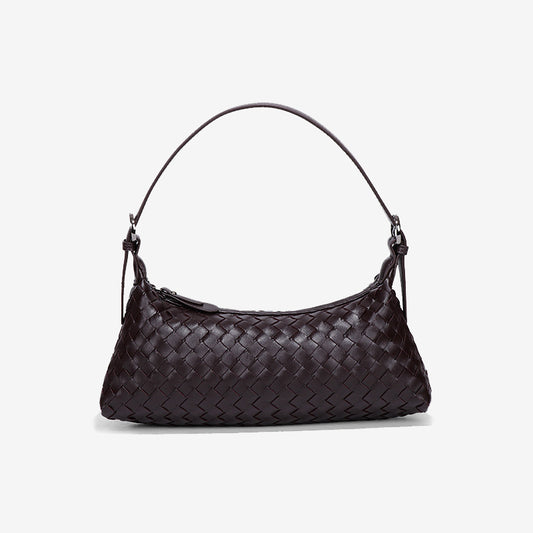 Woven Baguette Bag-Dark Purple