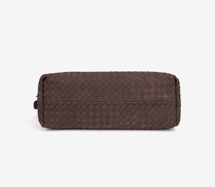 YOANME Woven Leather Everyday Carry Bag-Light Gray