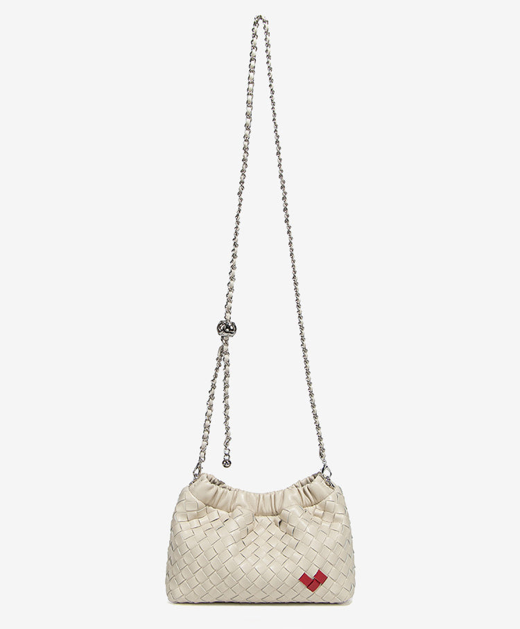 Handmade Intreccio Chain Shoulder Bag-Beige