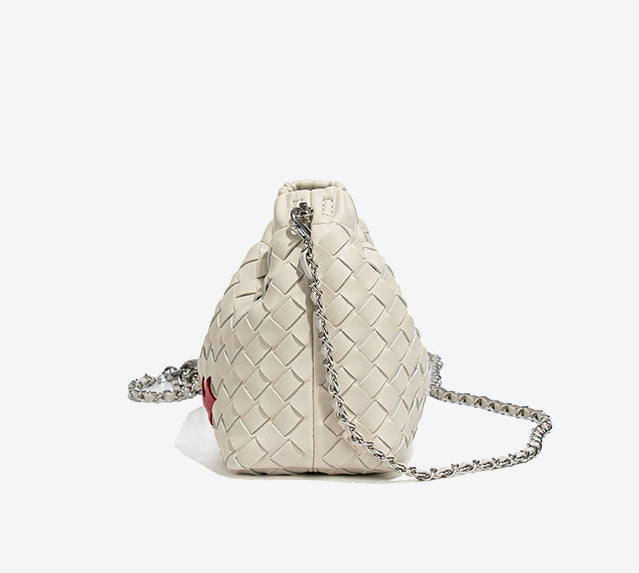 Handmade Intreccio Chain Shoulder Bag-Beige