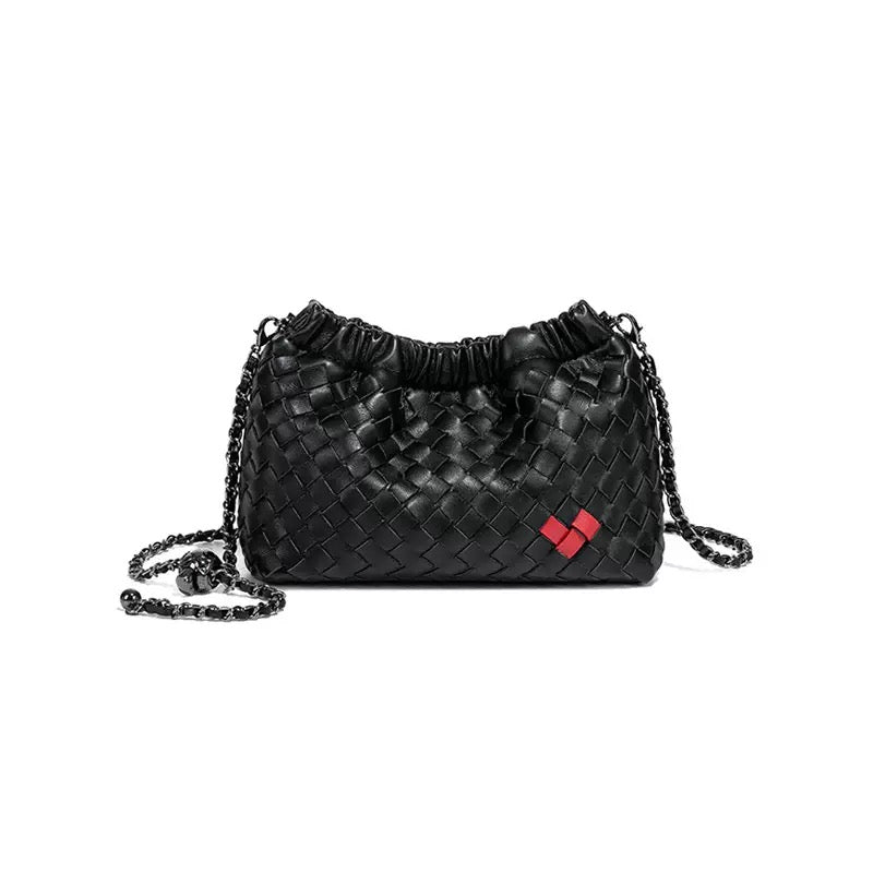 Handmade Intreccio Chain Shoulder Bag-Beige