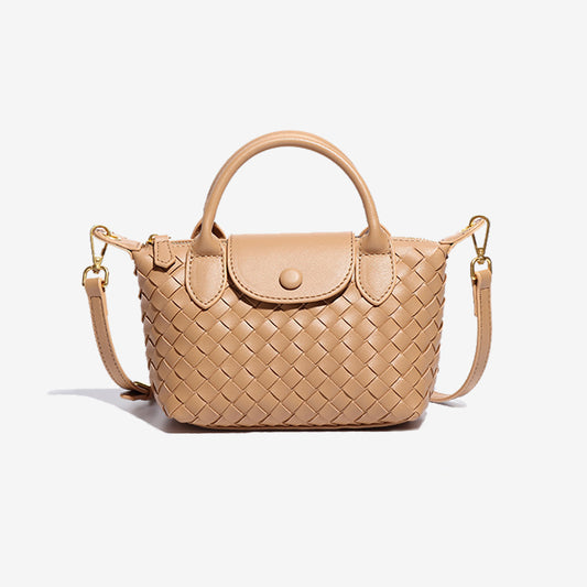 Mini Woven Tote Bag-Khaki