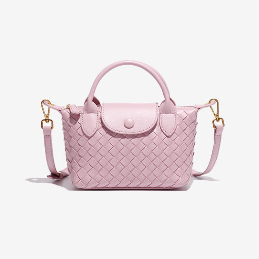 Mini Woven Tote Bag-Pink