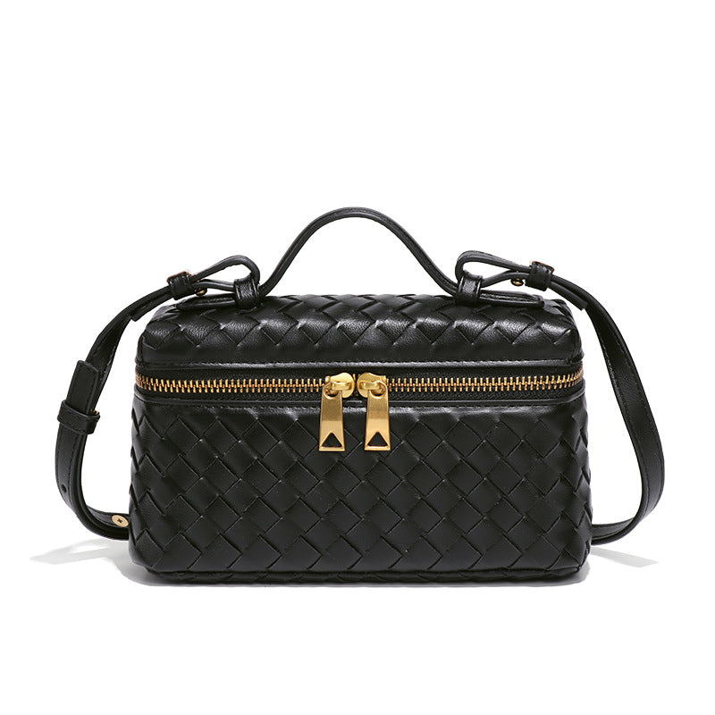 Woven Box Crossbody Bag-Beige